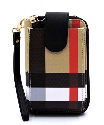 Plaid Check Phone Case & Wallet BT072 BLACK